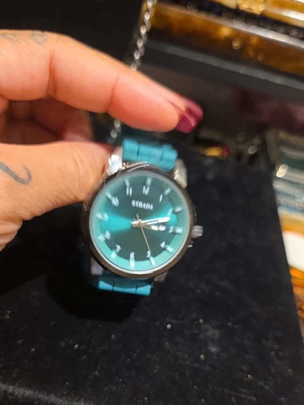 Strada Teal Dial and Teal Silicone Band Watch